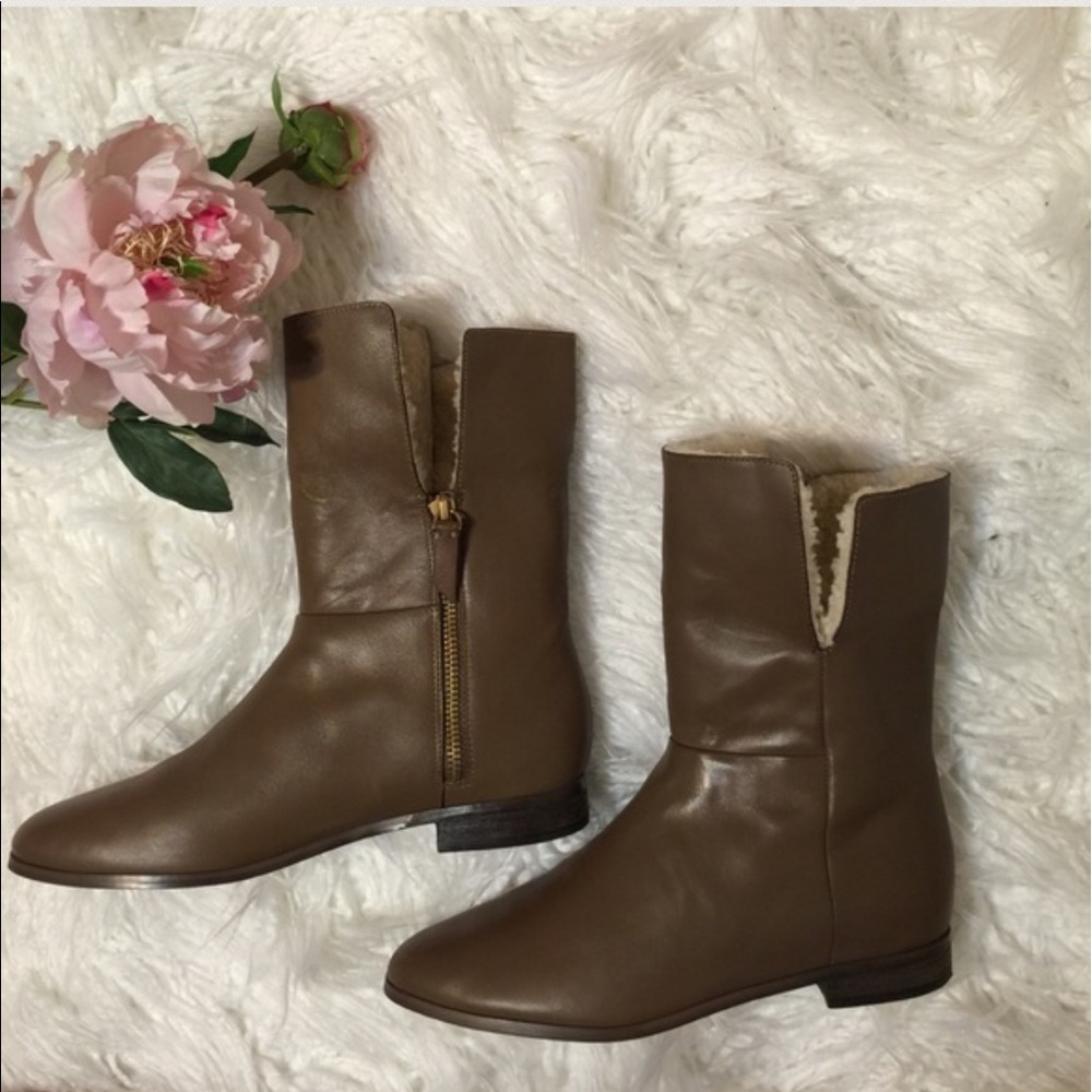 Kate Spade Saturday Brown Real Fur Booties